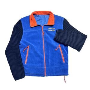 Polo Jeans Co Ralph Lauren Vintage 90s Knit Sleeve Reversible Fleece Jacket L